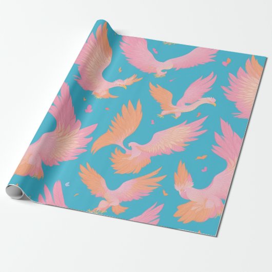 Phoenix Pastel Personalisiertes Muster Geschenkpapier (Ungerollt)
