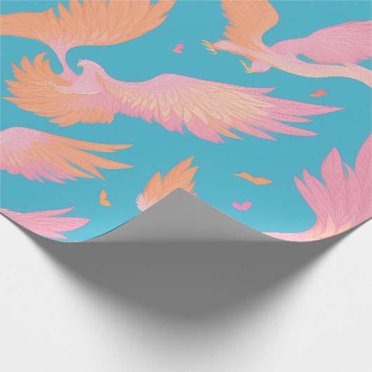 Phoenix Pastel Personalisiertes Muster Geschenkpapier (Ecke)