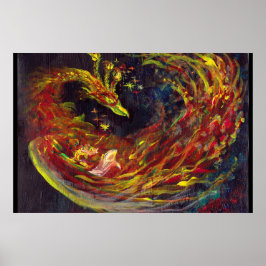 Phoenix Pheonix Red Firebird Thunderbird Flames Poster