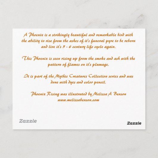 Phoenix Postkarte (Rückseite)