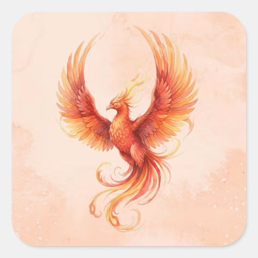 Phoenix Quadratischer Aufkleber (Vorderseite)