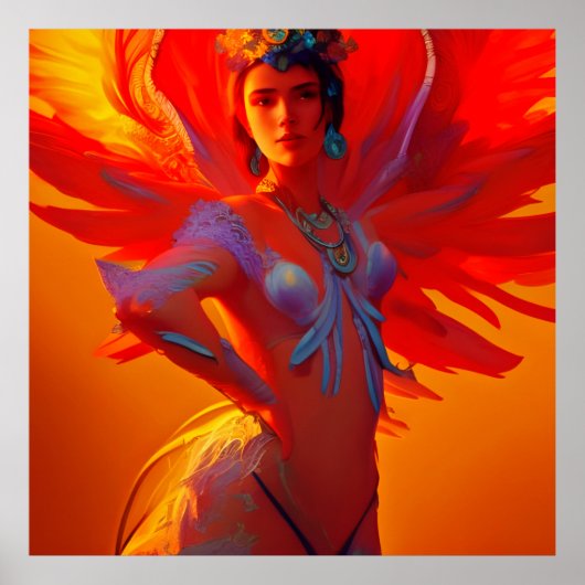 Phoenix Queen Illustration Poster (Vorne)