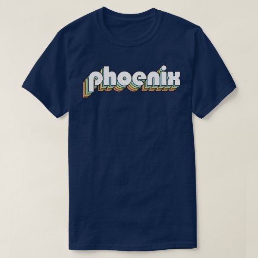 Phoenix Retro Rainbow Typografie verblasster Stil T-Shirt (Design vorne)