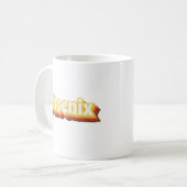 Phoenix Retro Vintager Text Kaffeetasse (Vorderseite Links)