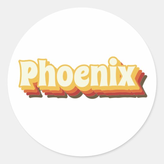 Phoenix Retro Vintager Text Runder Aufkleber (Vorderseite)