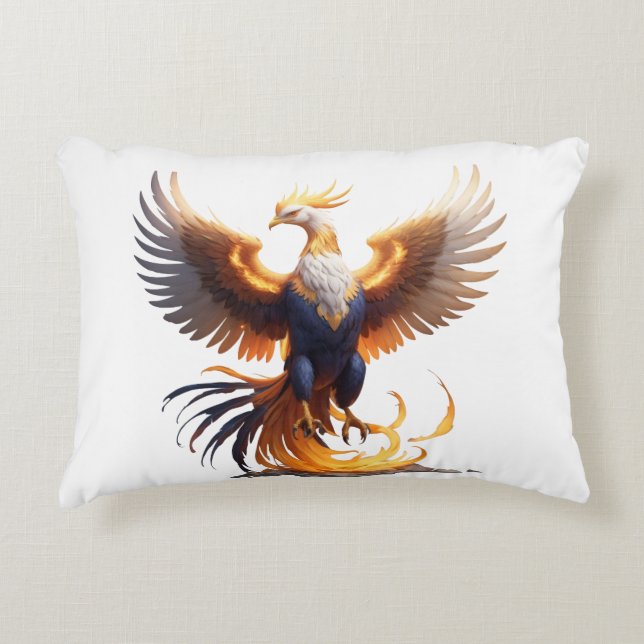 Phoenix Rise Hoodie 🔥 Mythischer Feuerbird Sweats Dekokissen (Vorderseite)