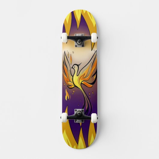 Phoenix Rise – Minimal Flame Skateboard (Vorderseite)