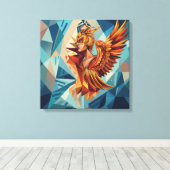 Phoenix Rise – Modern Stretched Canvas Wall Art Leinwanddruck (Insitu (Holzboden))