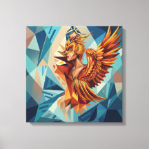 Phoenix Rise – Moderne Wandkunst auf Stretchleinwa