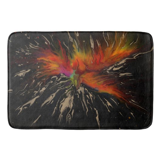 Phoenix Rising – Abstrakte Feuer-Explosion-Kunst Badematte (Vorderseite)
