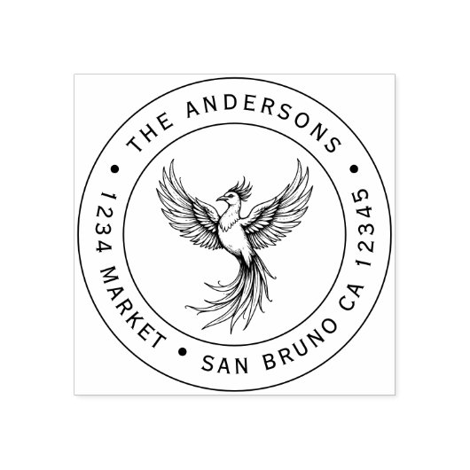 Phoenix Rising Address Briefmarke Gummistempel (Prägung)
