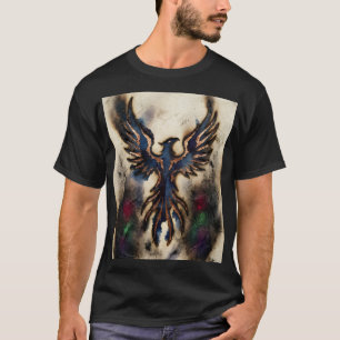 Phoenix Rising Dark Fire Fantasy Fine Art Druck T-Shirt