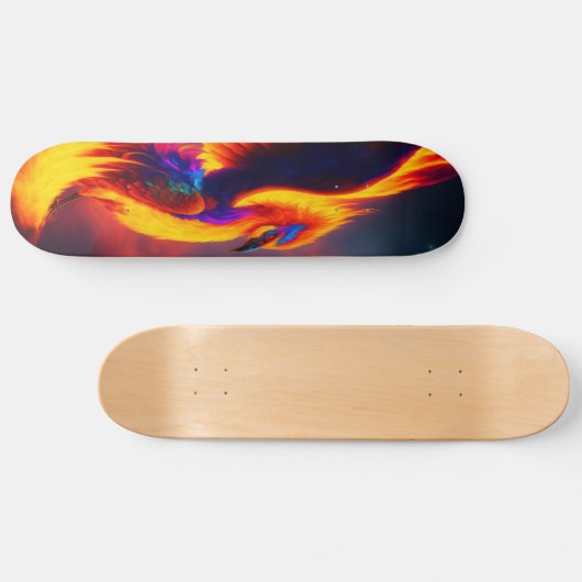 Phoenix Rising Eagle Flame SkateBoard, Digital Art Skateboard (Horizontal)
