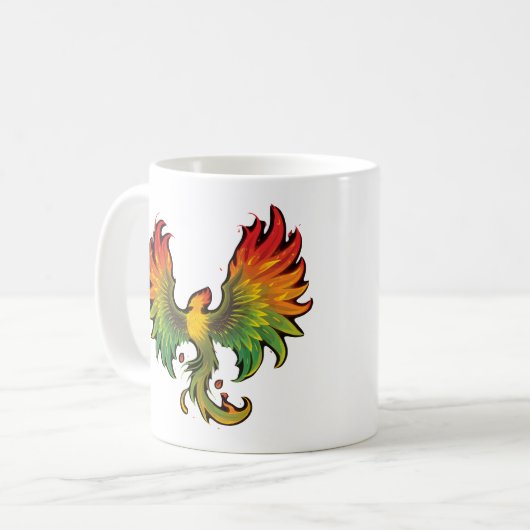 Phoenix Rising – Ein Design voller Kraft Kaffeetasse (Vorderseite Links)