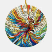 Phoenix Rising - farbige Mosaikkunst Keramik Ornament (Vorne)