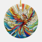 Phoenix Rising - farbige Mosaikkunst Keramik Ornament (Hinten)