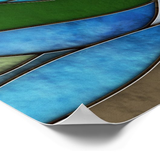 Phoenix Rising - farbige Mosaikkunst Poster (Ecke)