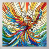 Phoenix Rising - farbige Mosaikkunst Poster (Vorne)