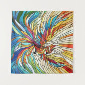 Phoenix Rising - farbige Mosaikkunst Wandteppich (Vorderseite (Horizontal))