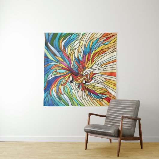 Phoenix Rising - farbige Mosaikkunst Wandteppich (Beispiel (Horizontal))