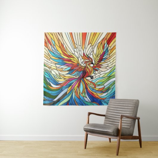 Phoenix Rising - farbige Mosaikkunst Wandteppich (Beispiel)