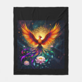 Phoenix Rising Feuer Fleecedecke (Vorderseite)