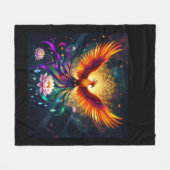 Phoenix Rising Feuer Fleecedecke (Vorderseite (Horizontal))
