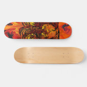 Phoenix Rising Feuerkunst mit explosiver Farbflamm Skateboard (Horizontal)