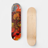 Phoenix Rising Feuerkunst mit griffigem Farbsplash Skateboard (Vorderseite)