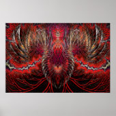 Phoenix Rising Fraktal Poster (Vorne)