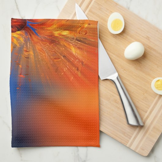 Phoenix Rising Geschirrtuch (Viertel Falte)