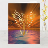 Phoenix Rising Greeting Card Karte (Gelbe Blume)