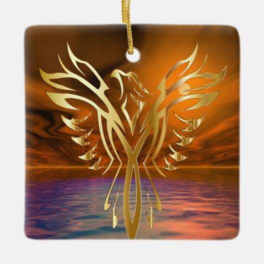Phoenix Rising Keramikornament (Vorderseite)