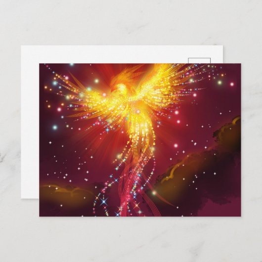 Phoenix Rising (lila) Postkarte (Vorne/Hinten)