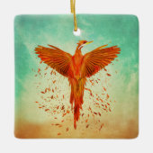 Phoenix Rising - Mixed Media Keramikornament (Vorderseite)