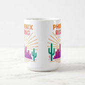 Phoenix Rising Neon City – Retro Synthwave-Wüste Kaffeetasse (Mittel)