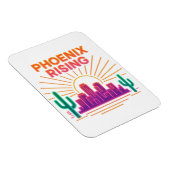 Phoenix Rising Neon City – Retro Synthwave Wüste Magnet (Rechte Seite)