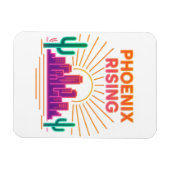 Phoenix Rising Neon City – Retro Synthwave Wüste Magnet (Horizontal)