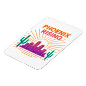 Phoenix Rising Neon City – Retro Synthwave Wüste Magnet (Linke Seite)