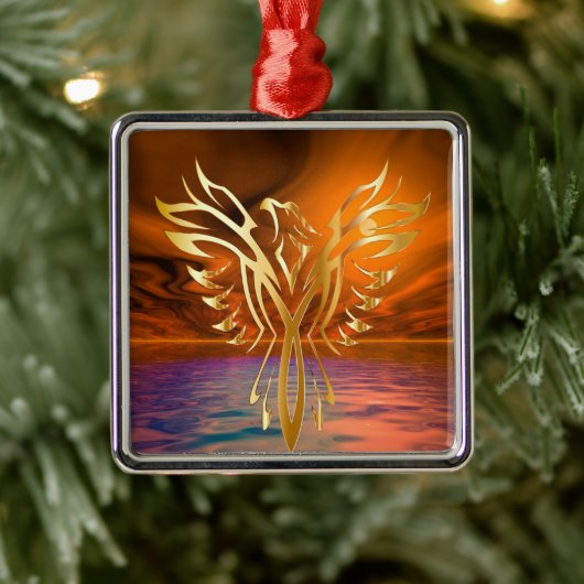 Phoenix Rising Ornament Aus Metall (Baum)