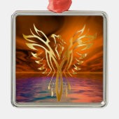 Phoenix Rising Ornament Aus Metall (Vorne)