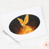 Phoenix Rising Ovaler Aufkleber (Umschlag)