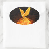 Phoenix Rising Ovaler Aufkleber (Tasche)