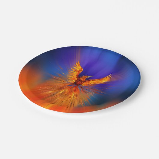 Phoenix Rising Pappteller (Schrägansicht)