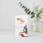 *~* Phoenix Rising Pine Tree Orange Burgund Rot Visitenkarte (Stehend Vorderseite)