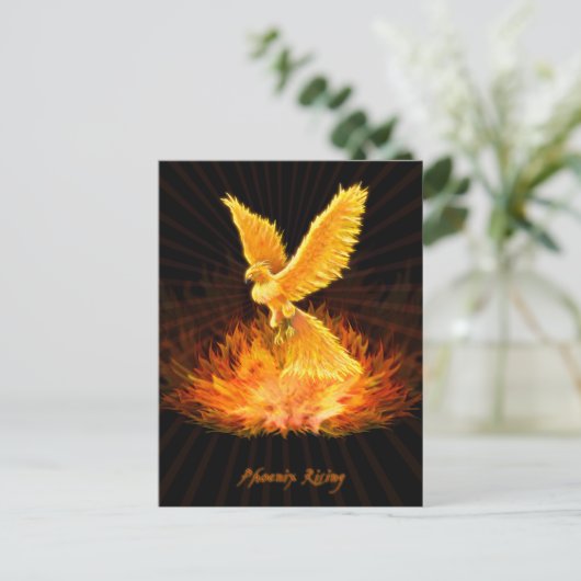 Phoenix Rising Postkarte (Stehend Vorderseite)