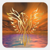 Phoenix Rising Quadratischer Aufkleber (Vorderseite)