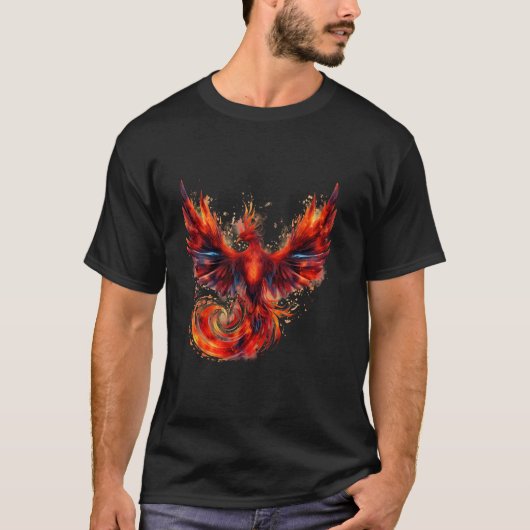 Phoenix Rising Reborn Mythical Bird Rejuvenvene P T-Shirt (Vorderseite)