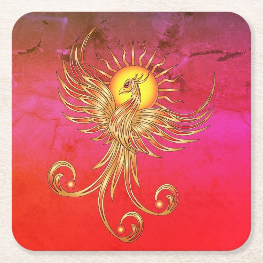 Phoenix Rising Rechteckiger Pappuntersetzer (Vorderseite)