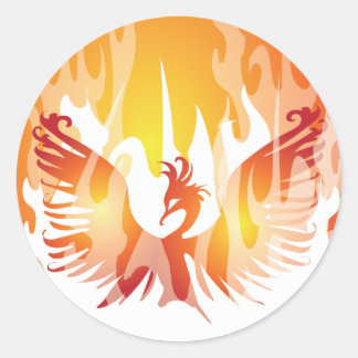 Phoenix Rising Runder Aufkleber